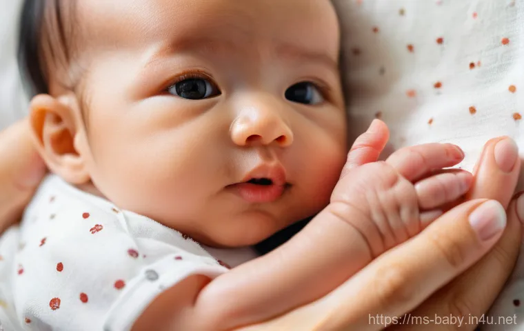 아기 손발싸개 필요성 - Prompt 1: Gentle Nail Care and Cozy Comfort**