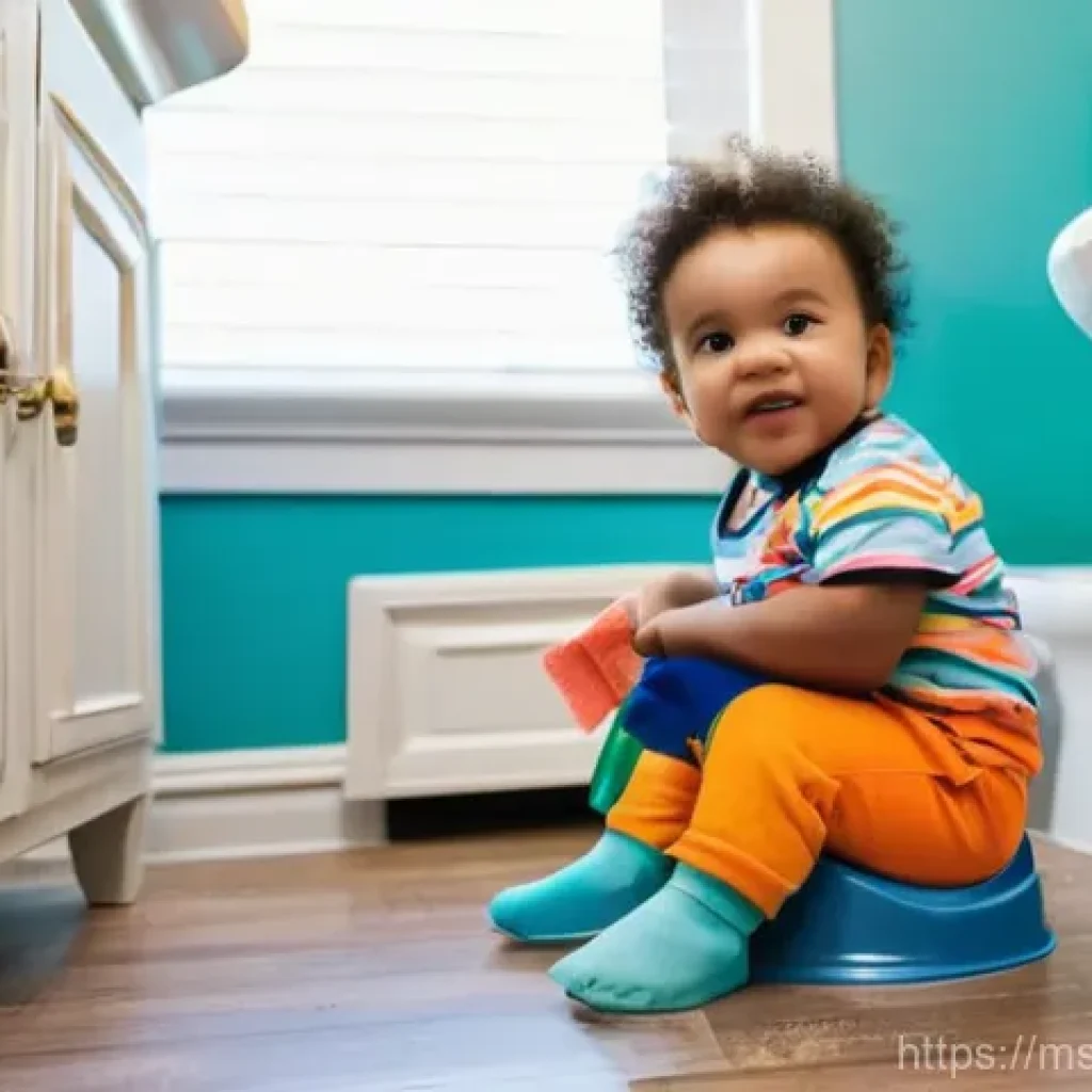배변훈련 시작 시기 - **Prompt:** A cozy, warmly lit bathroom during the day. A diverse toddler, approximately 2 years old...