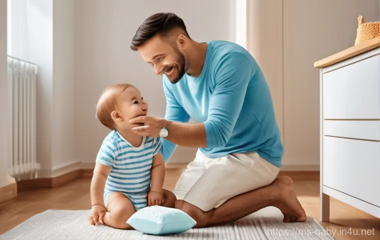 아기와 형제 갈등 해결 - **Prompt:** A cozy, heartwarming scene indoors. A mother, wearing a comfortable long-sleeved top and...