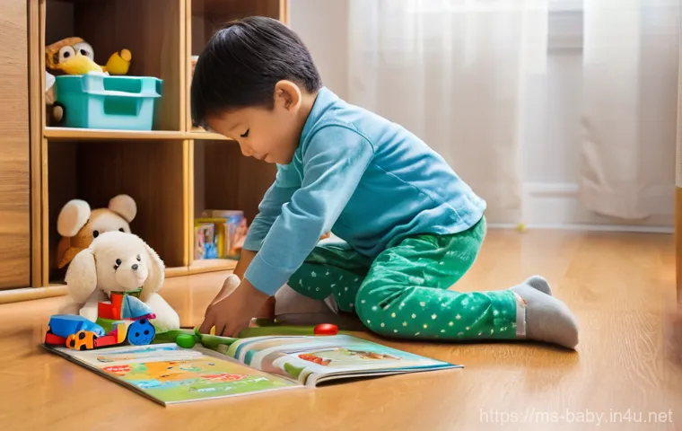 아기 정리정돈 습관 - **Prompt:** A cheerful Malaysian mother and her 4-year-old child are happily tidying up their living...