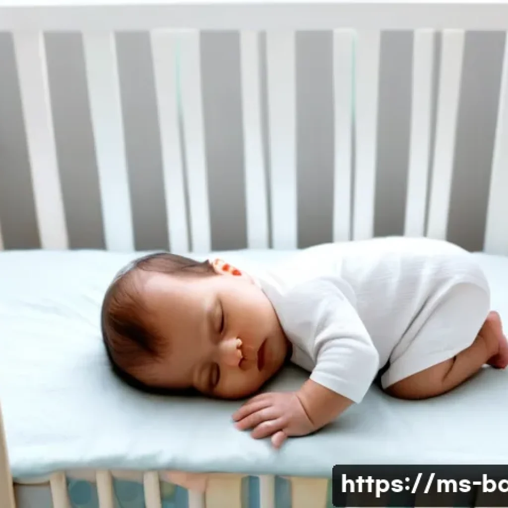 아기 돌연사 예방법 - **Prompt:** A serene, clean nursery scene featuring a healthy baby sleeping peacefully on their back...