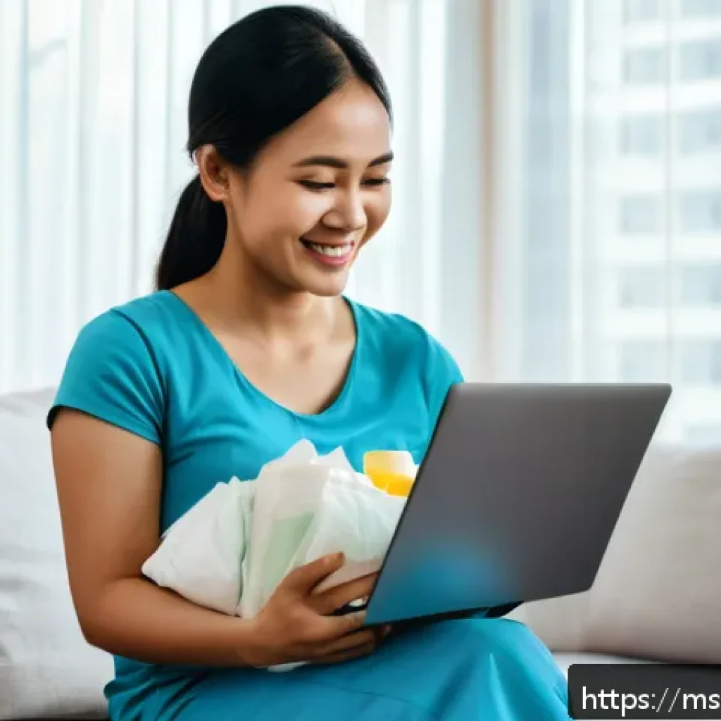 아기 보험 추천 - A caring young Malaysian mother holding her baby wearing a clean diaper, sitting in a bright, modern...